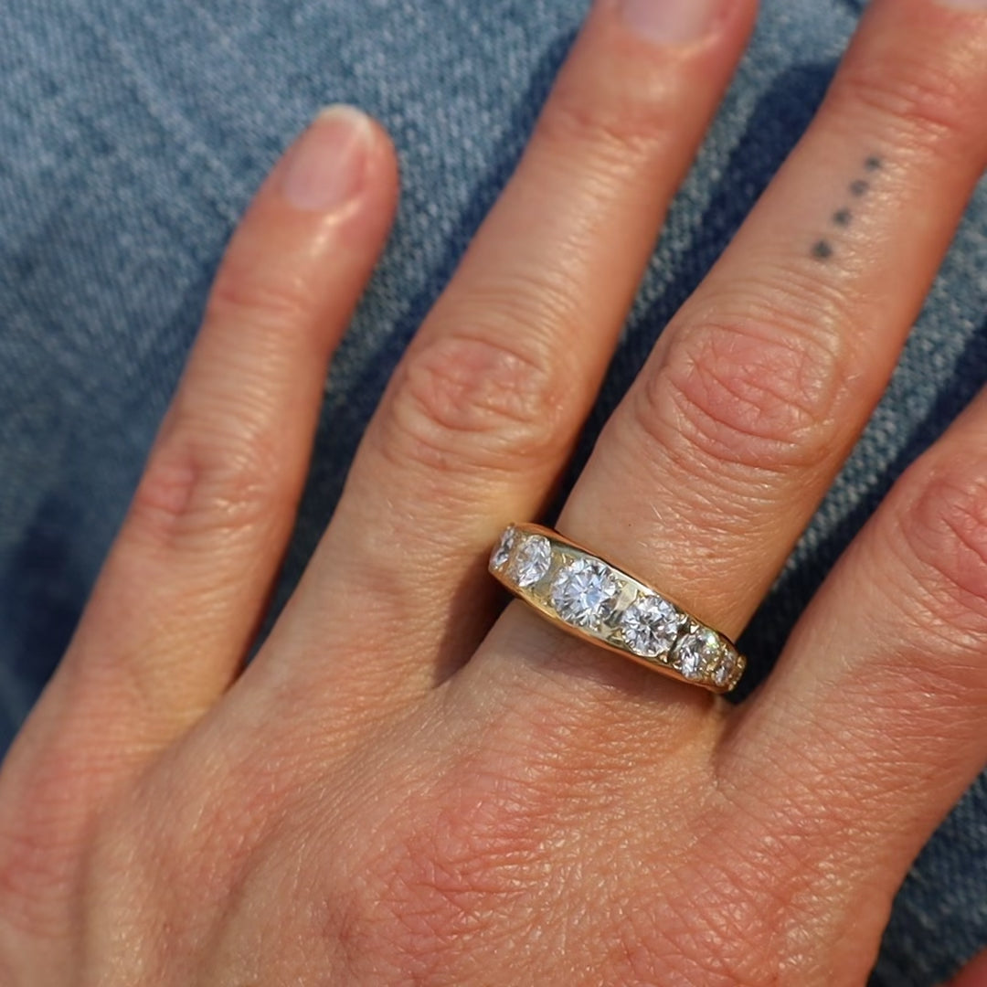 Nine Stone Lab Grown Diamond Band Ring
