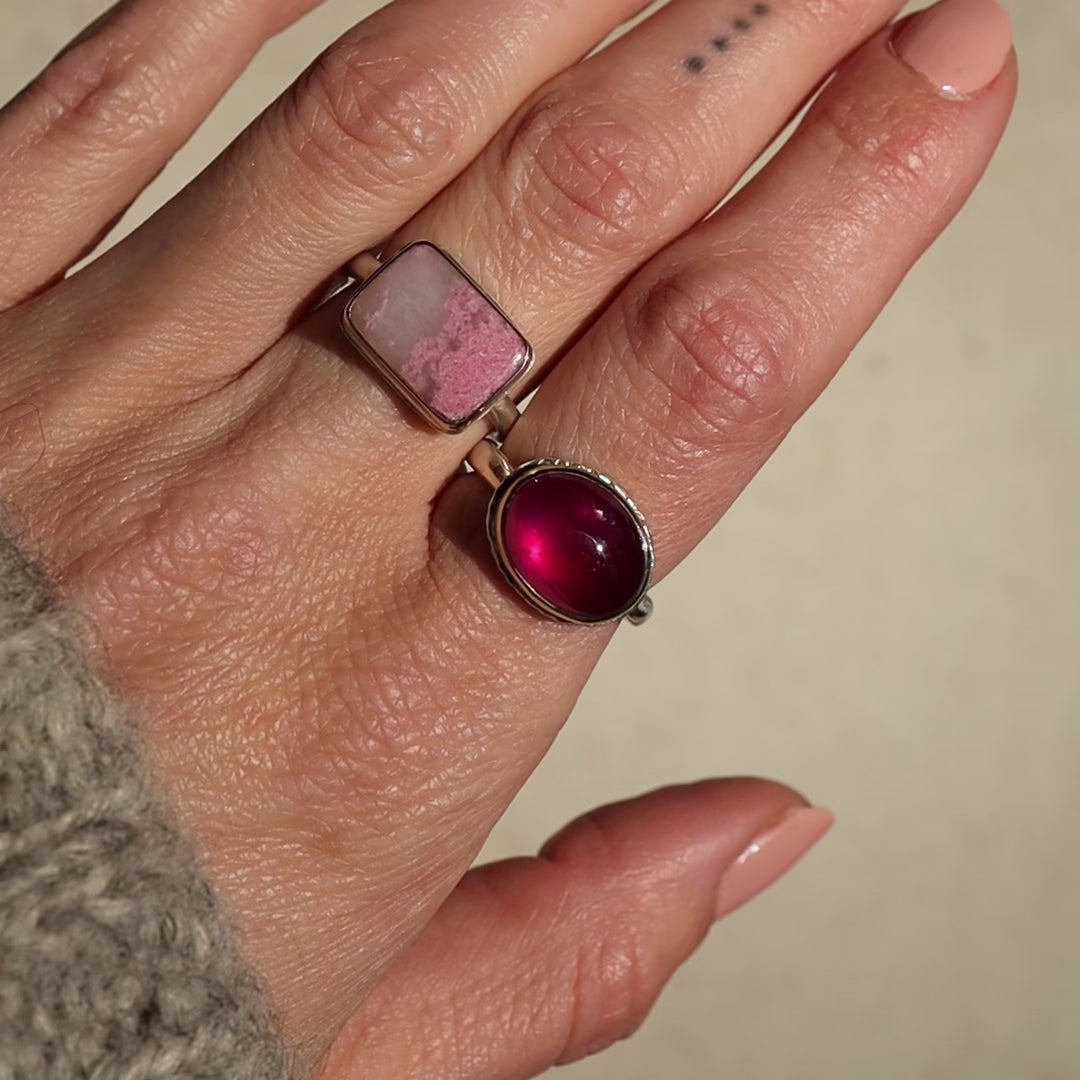 Jamie Joseph Small Rectangular Italian Rhodonite Ring