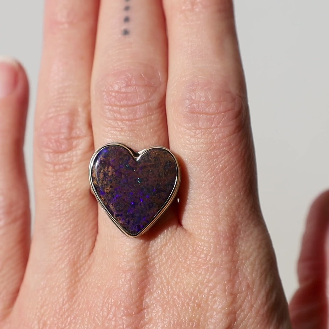 Jamie Joseph Boulder Opal Heart Ring