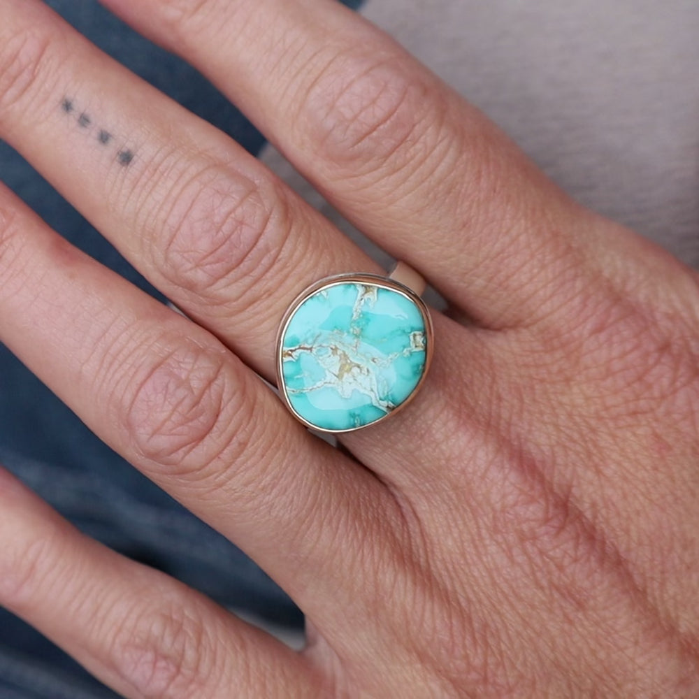 
                      
                        Load and play video in Gallery viewer, Jamie Joseph Asymmetrical Royston Turquoise Ring
                      
                    