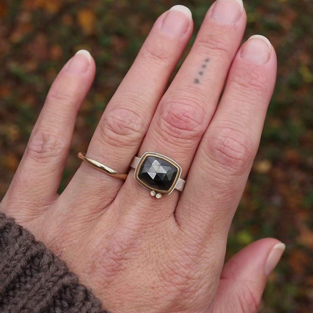 Rosecut Hematite Ring