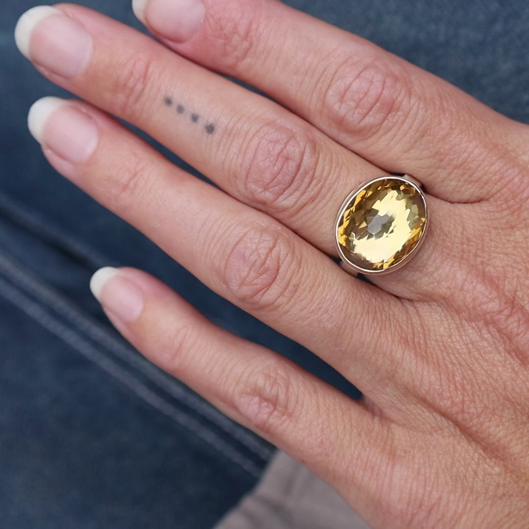 Jamie Joseph Oval Inverted Citrine Ring