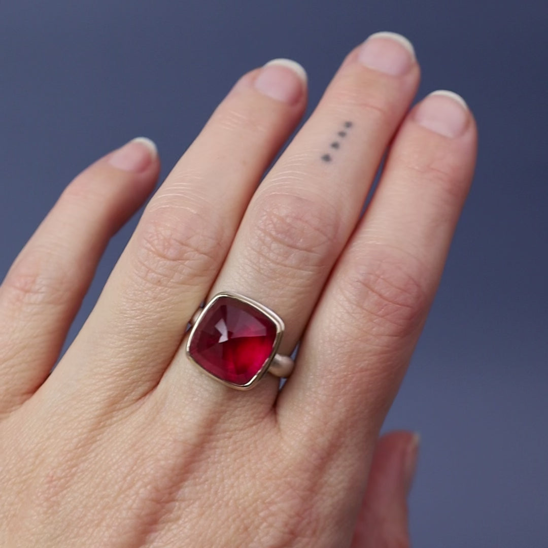 Jamie Joseph Small Square Inverted African Ruby Ring