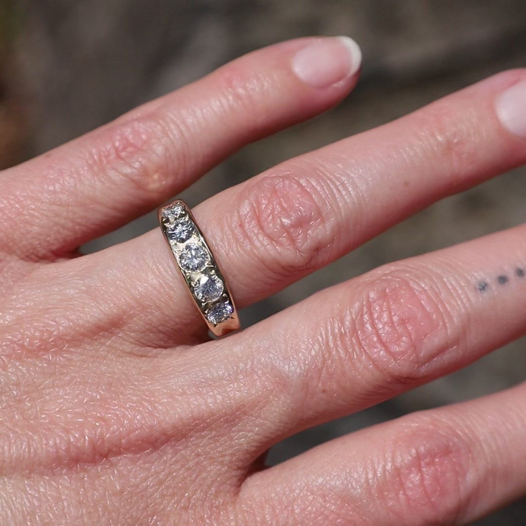 Five Stone Lab Grown Diamond Band Ring