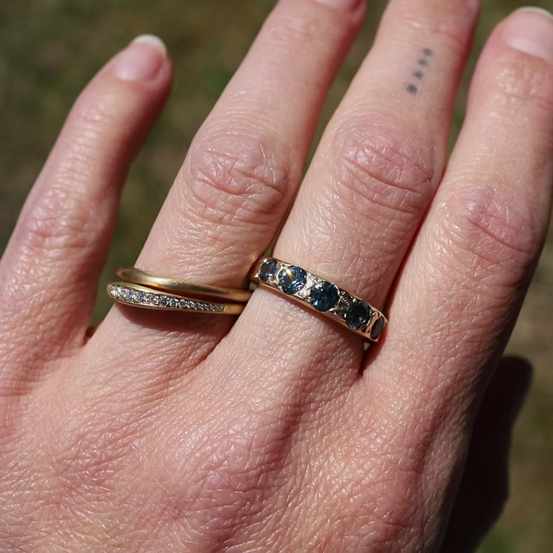 Crescent Moonface Ring