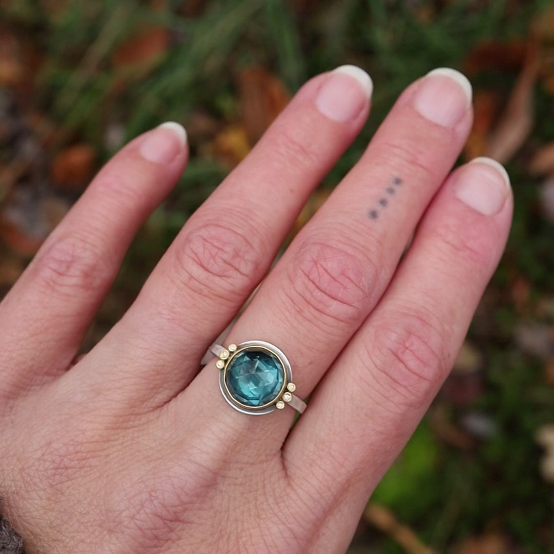 Round London Blue Topaz Ring