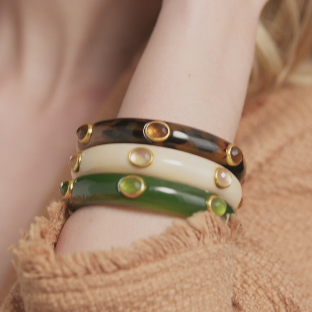 Carnaby Stone Bangle Tortoiseshell
