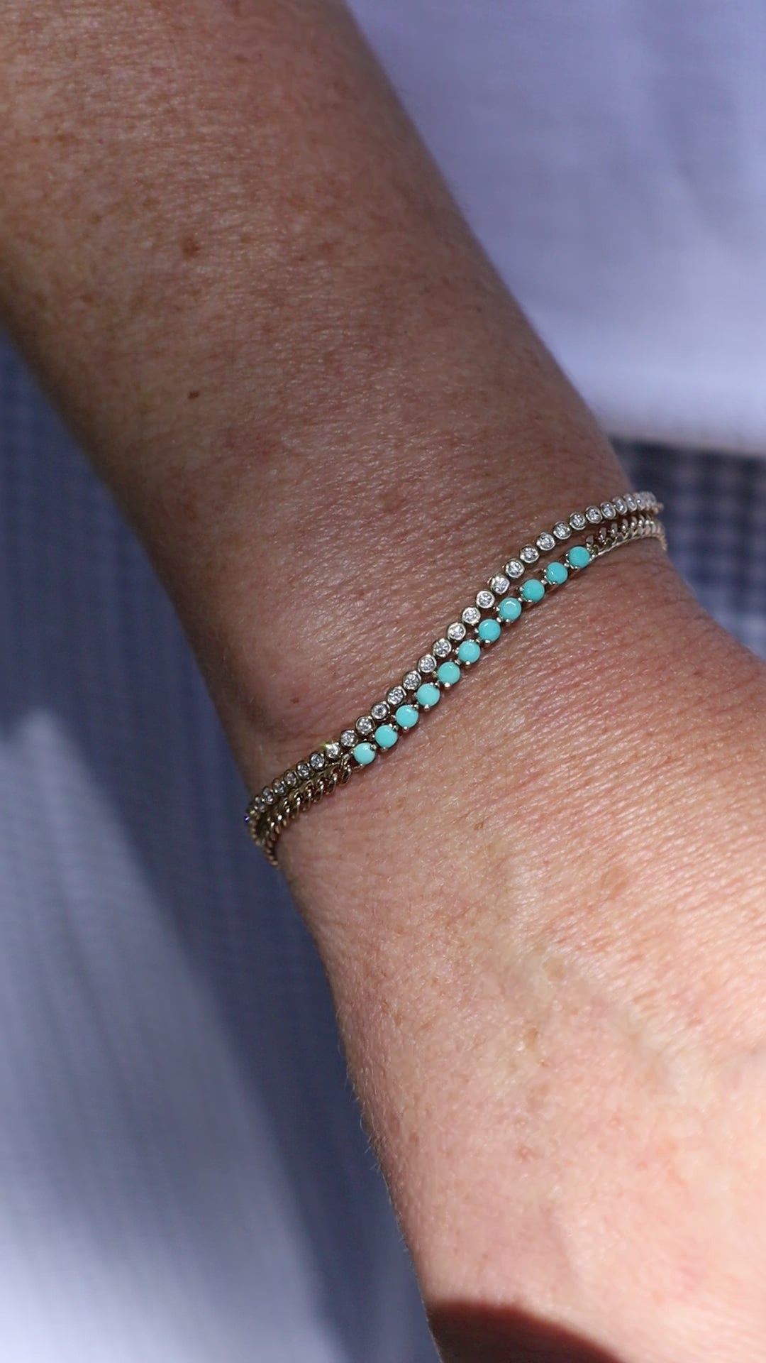 14k Gold Diamond Bezel Tennis Bracelet