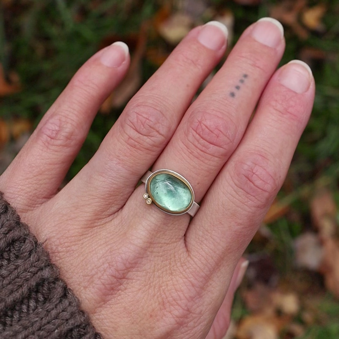 Smooth Mint Green Tourmaline Ring