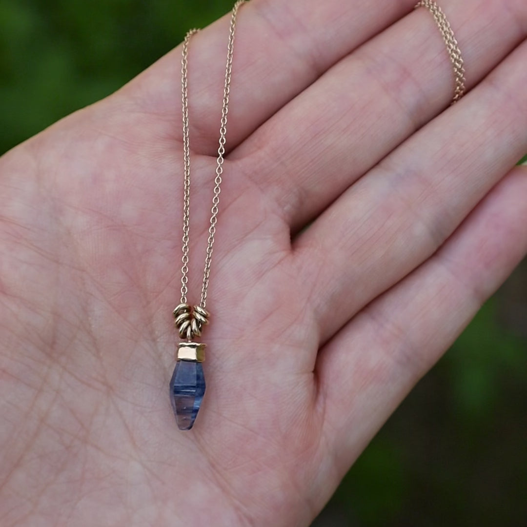 Jamie Joseph Blue Sapphire Capped Crystal & Sliding Rings Necklace