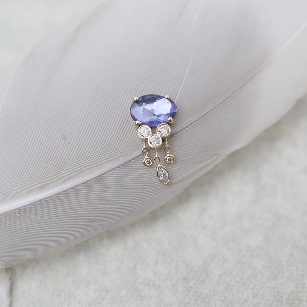 Tanzanite & Diamonds Jellyfish Earring - SOLD AS A SINGLE