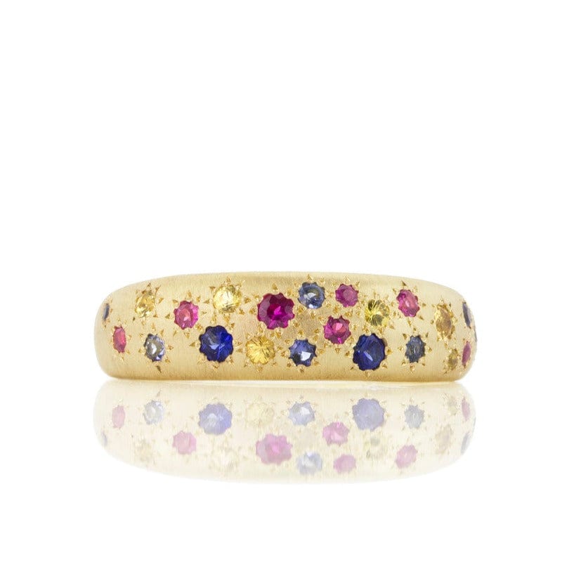 
                      
                        RING-18K Tapered Multi Sapphire Band
                      
                    