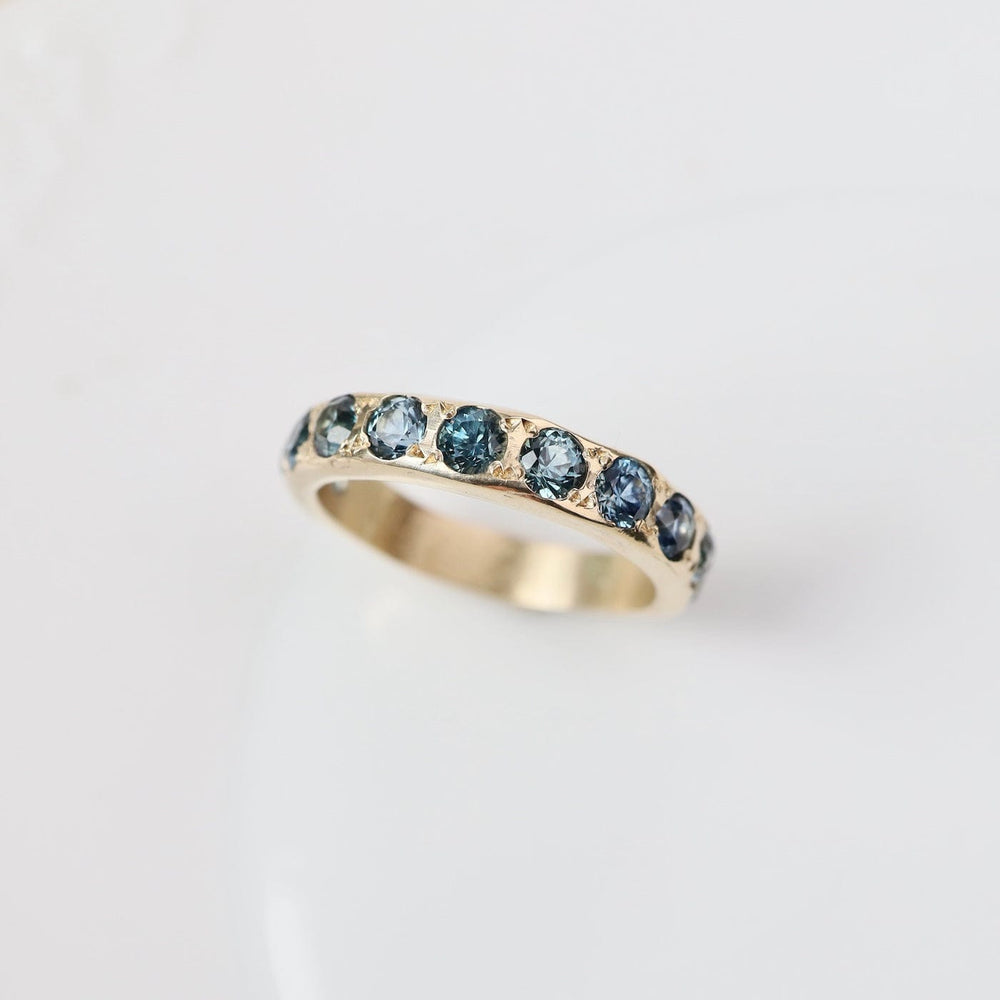 RNG-14K 11 Stone Montana Sapphire Band Size 7