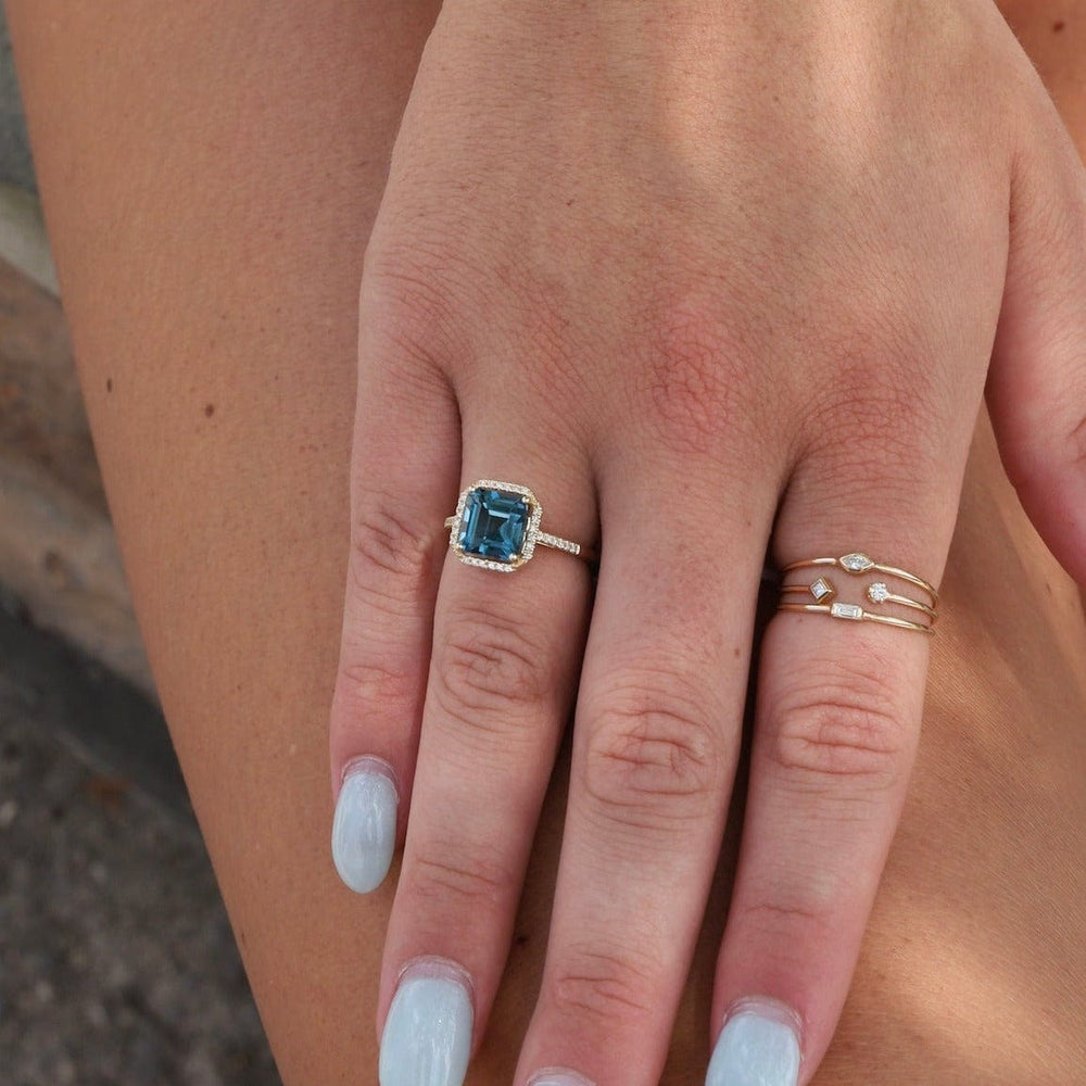 
                  
                    RNG-14K 14k Gold Asscher Cut London Blue Topaz Ring
                  
                