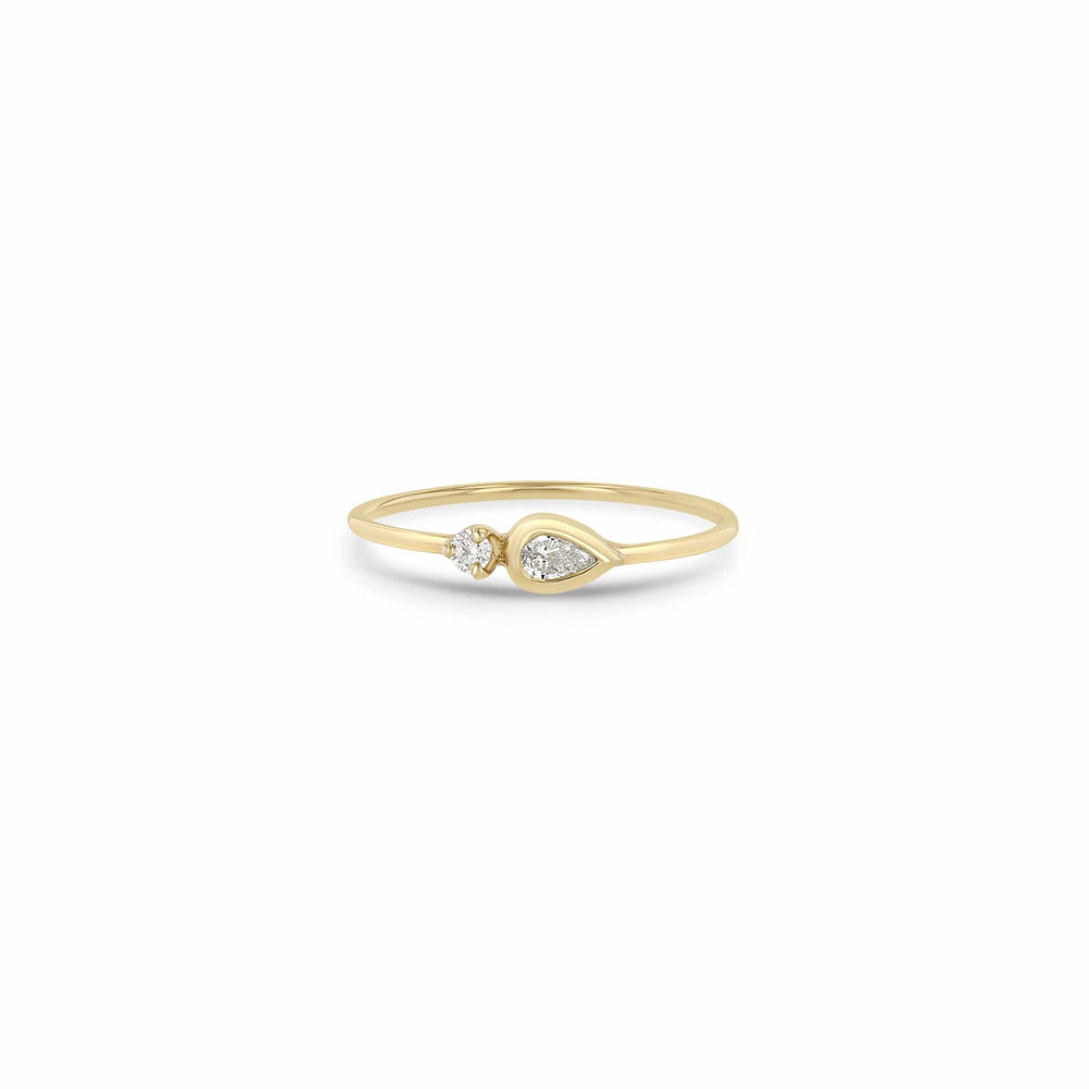 
                  
                    RNG-14K 14k Gold Bezel Set Pear Cut & Prong Set Round Diamond Ring
                  
                