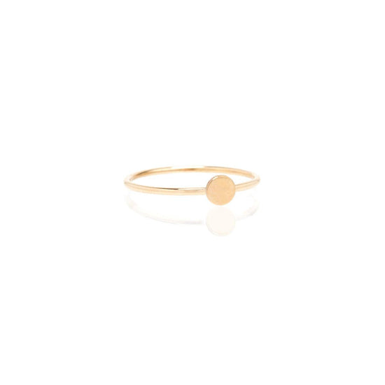 RNG-14K 14K Gold Itty Bitty Round Disc Stacking Ring