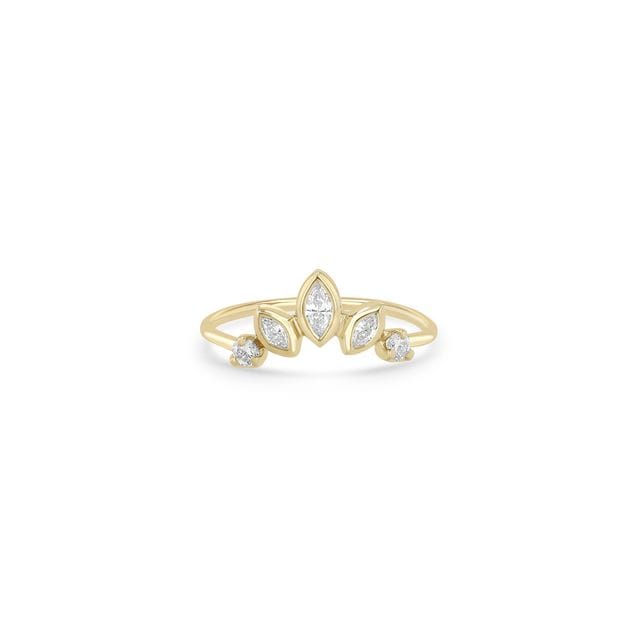 RNG-14K 14k Graduating Marquise & Prong Diamond Fan Ring