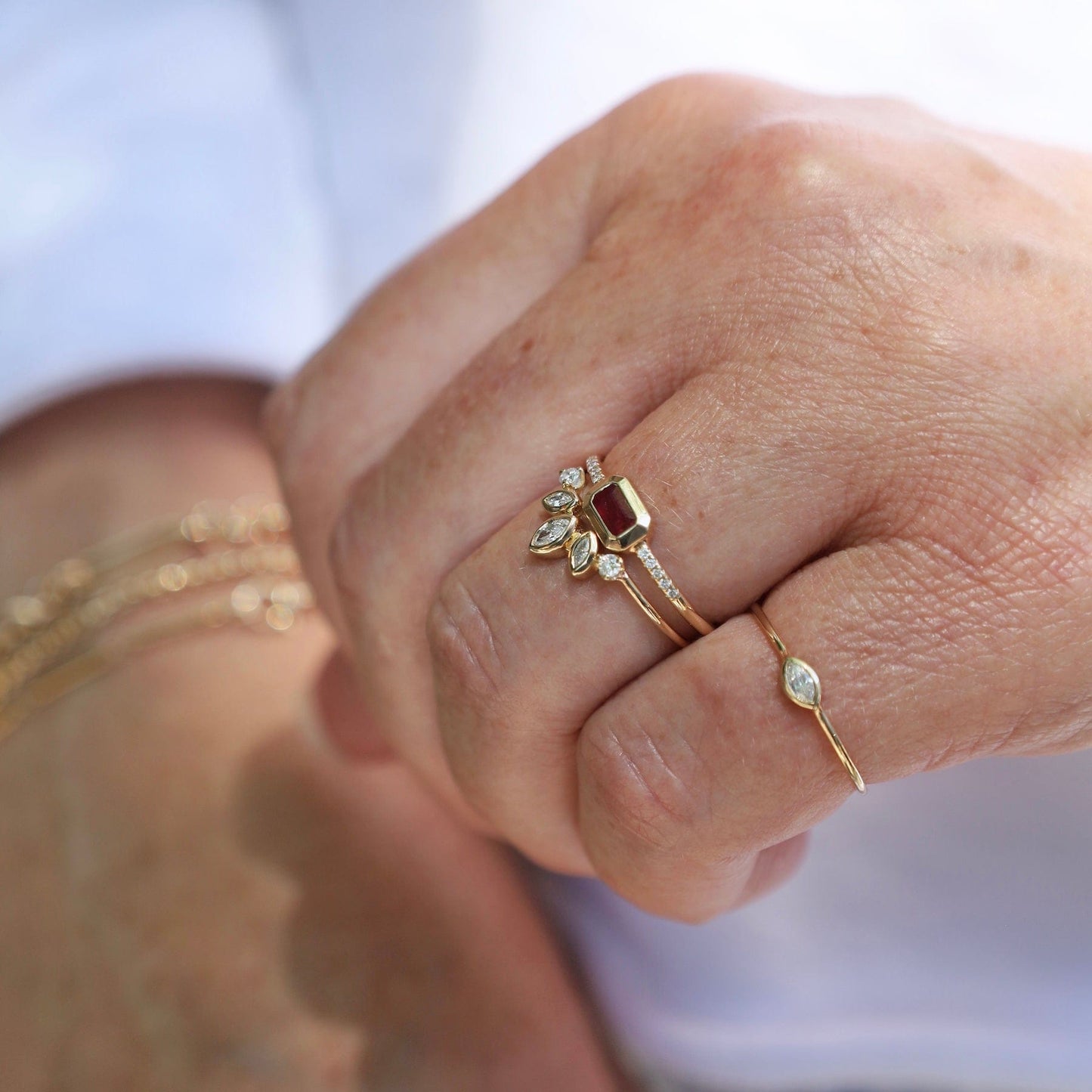 RNG-14K 14k Graduating Marquise & Prong Diamond Fan Ring