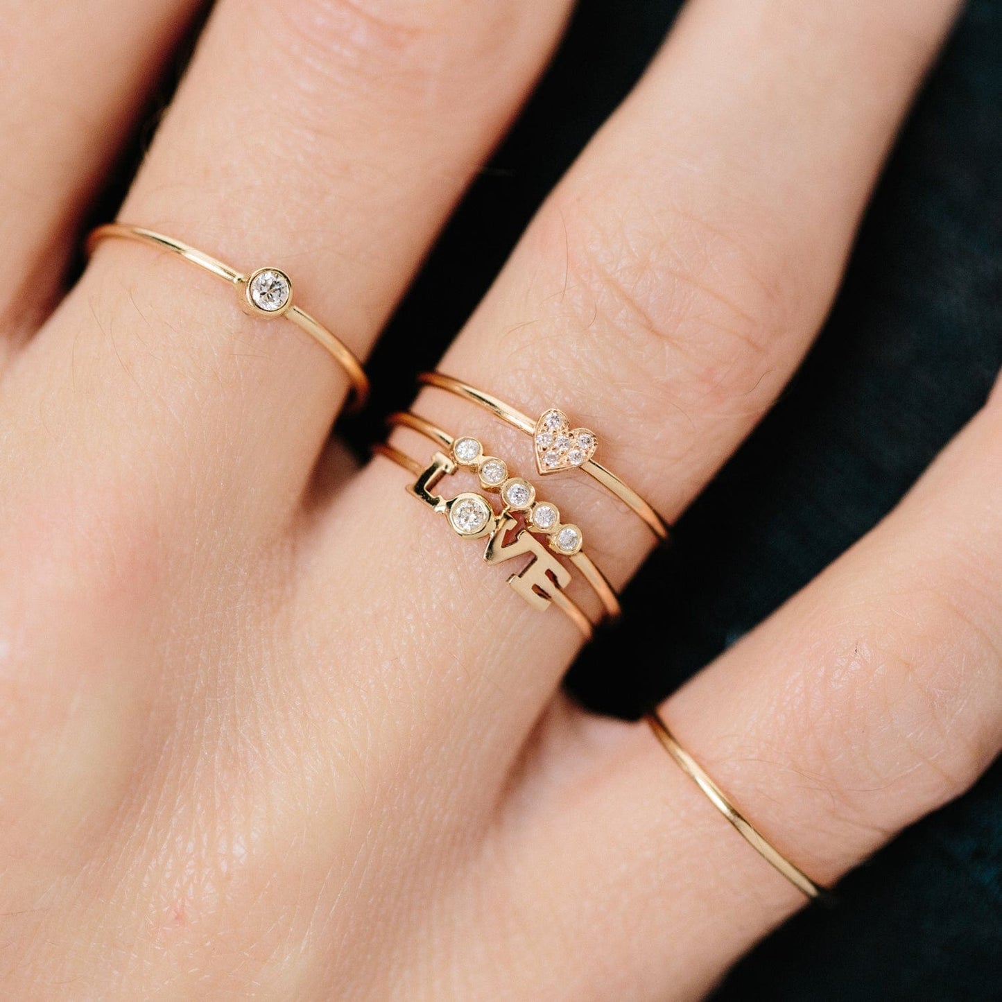 RNG-14K 14K Itty Bitty Pave Heart Ring