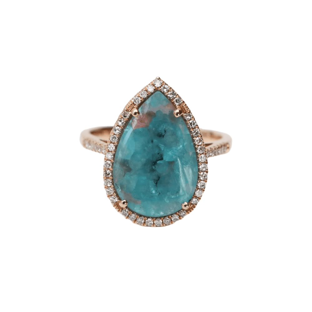 RNG-14K 14k Rose Gold Paraiba Tourmaline Ring