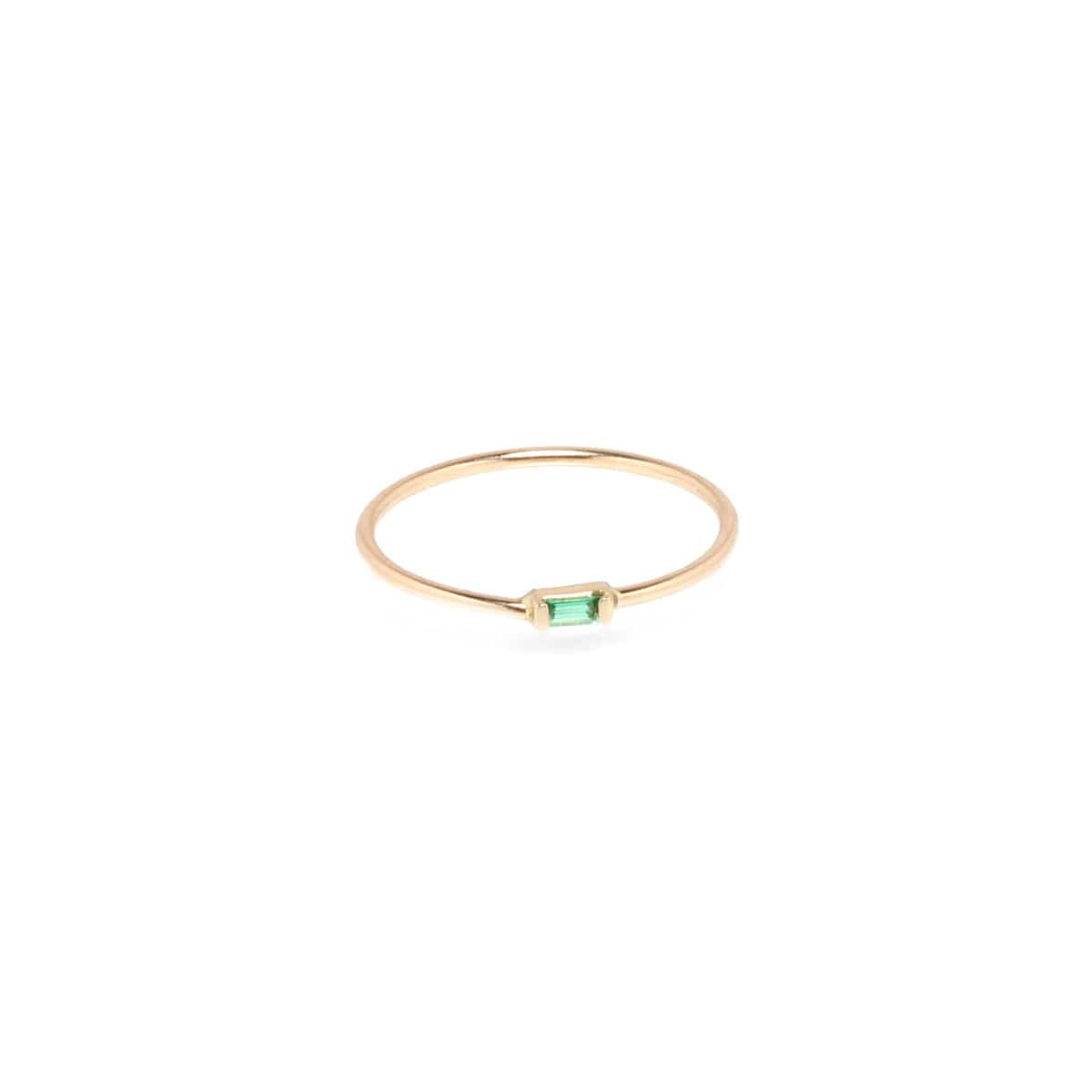 RNG-14K 14k Small Horizontal Emerald Baguette Ring