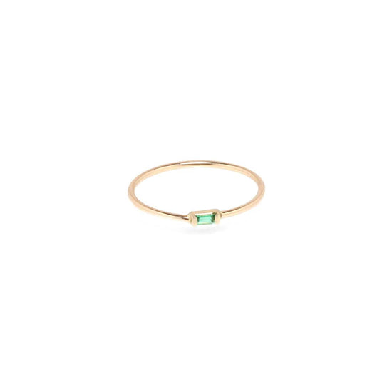RNG-14K 14k Small Horizontal Emerald Baguette Ring