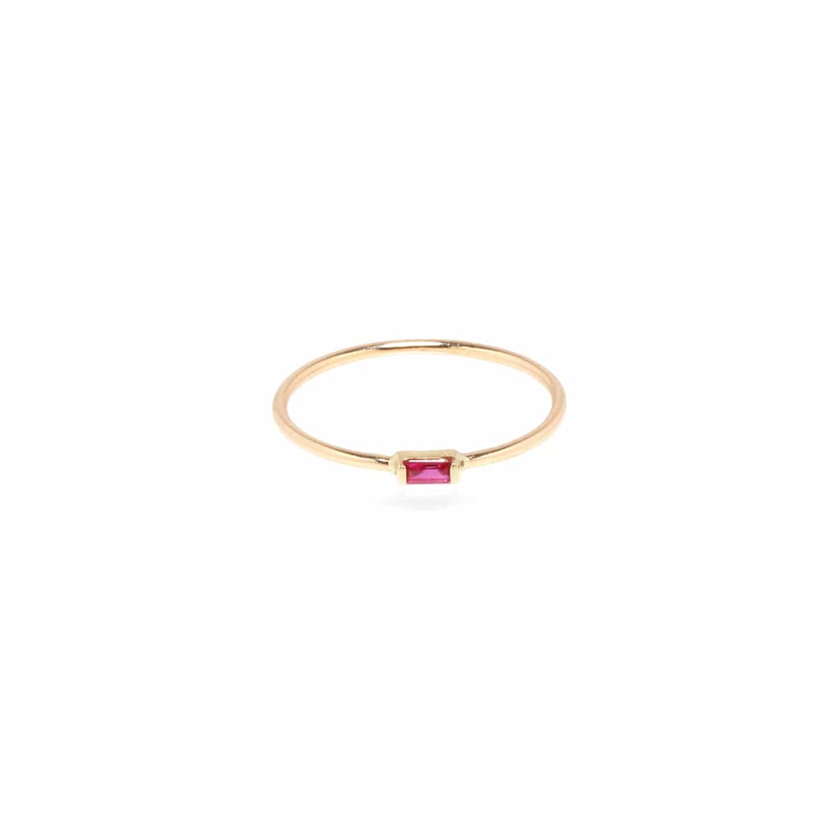 RNG-14K 14k Small Horizontal Ruby Baguette Ring