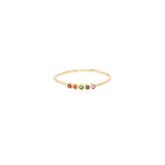 RNG-14K 14k Tiny Bezel Set Rainbow Sapphire Ring