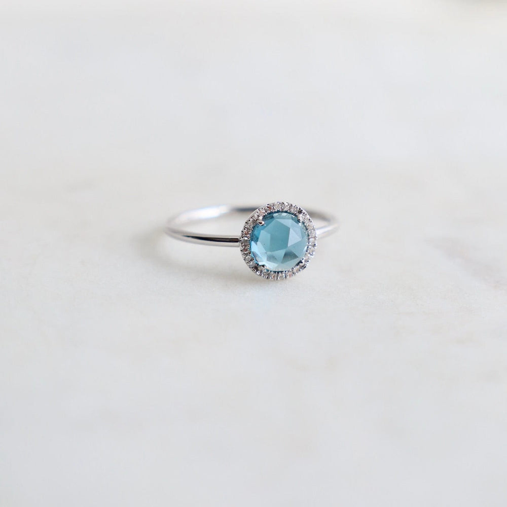 
                      
                        RNG-14K 14k White Gold Rose Cut London Blue Topaz Ring
                      
                    