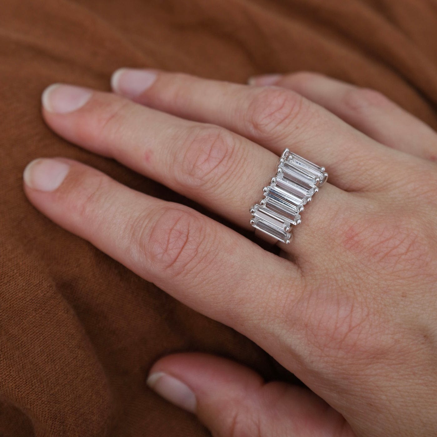 RNG-14K 14k White Gold Sadie White Topaz Band