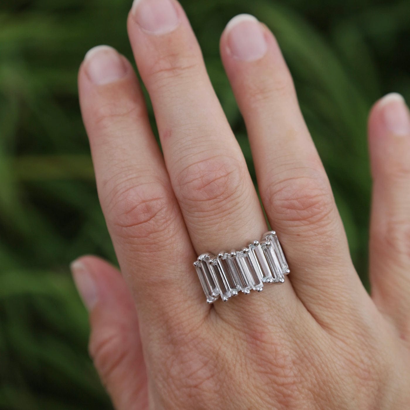RNG-14K 14k White Gold Sadie White Topaz Band