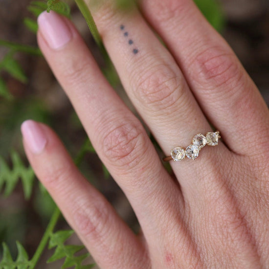 Square White Topaz Ring - Natural Topaz Ring - Vintage Gold Ring – Adina  Stone Jewelry