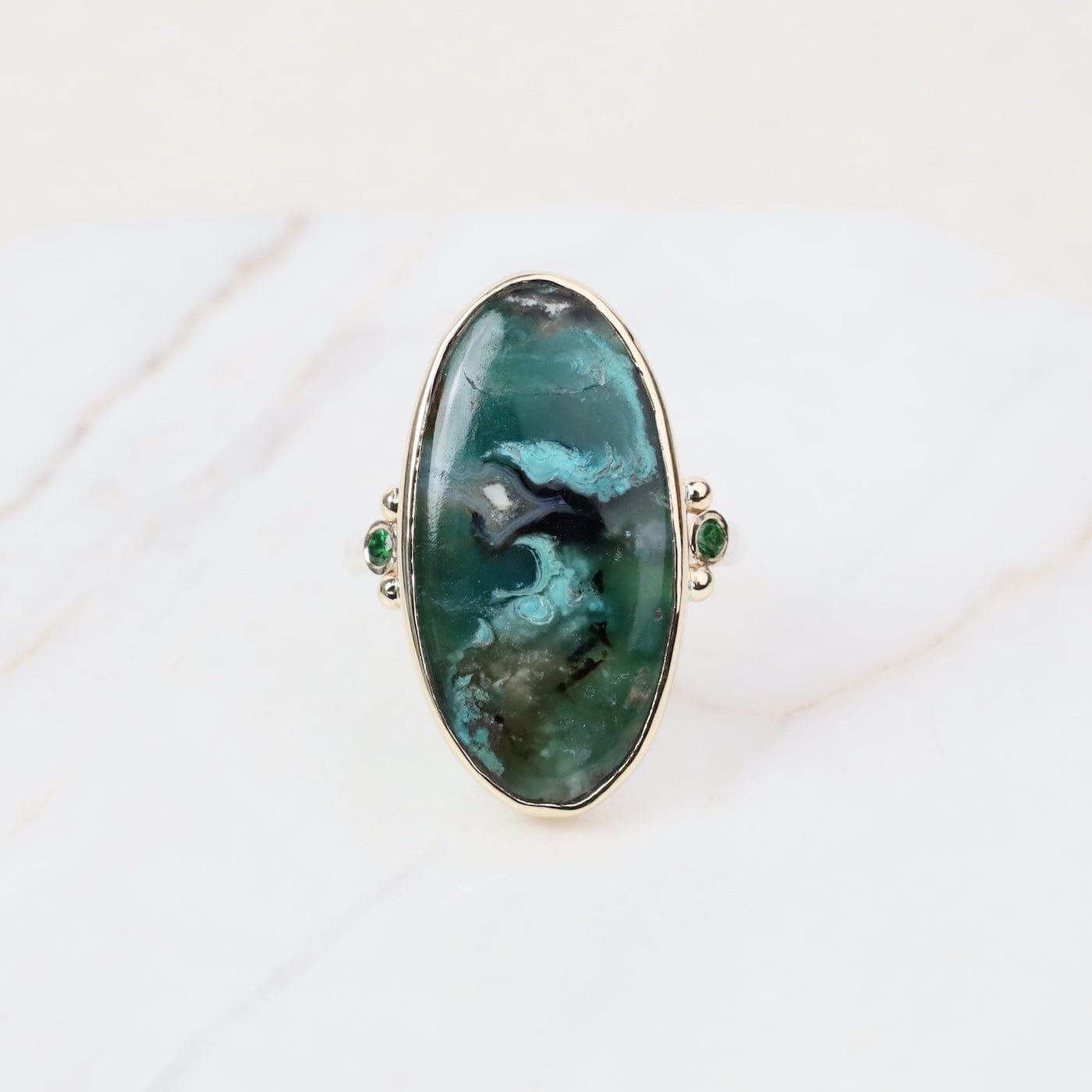 RNG-14K 14k Yellow Gold Bezel & Sterling Silver Shank Gem