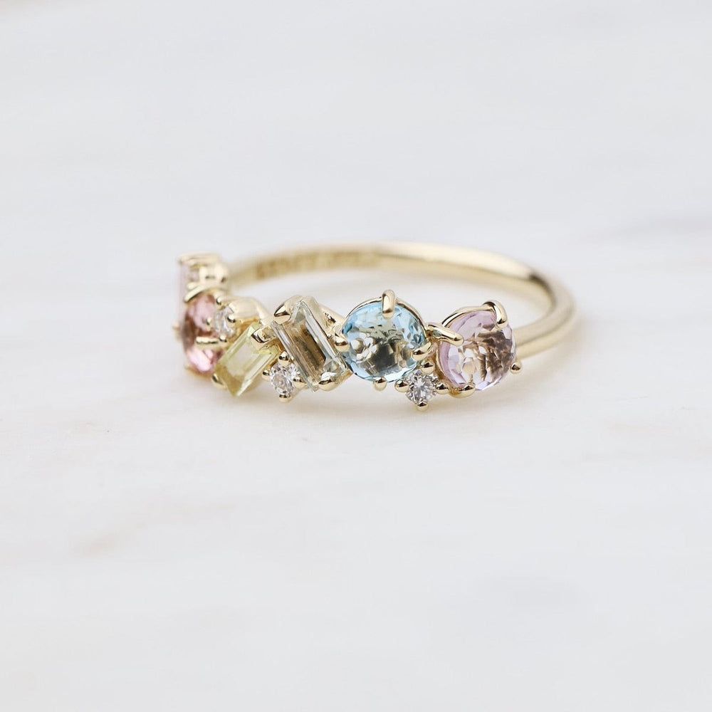 
                  
                    RNG-14K 14k Yellow Gold Mixed Cut Pastel Stone Ring
                  
                