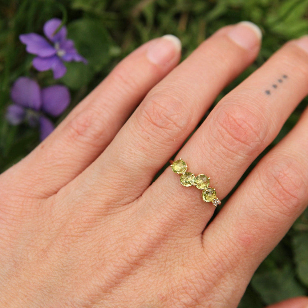 RNG-14K 14k Yellow Gold Round Peridot Ring