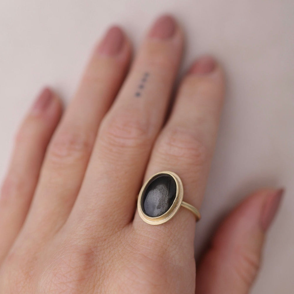 
                      
                        RNG-14K Black Moonstone Cabochon Ring
                      
                    