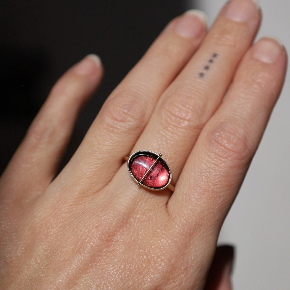 RNG-14K Captured Pink Tourmaline Ring