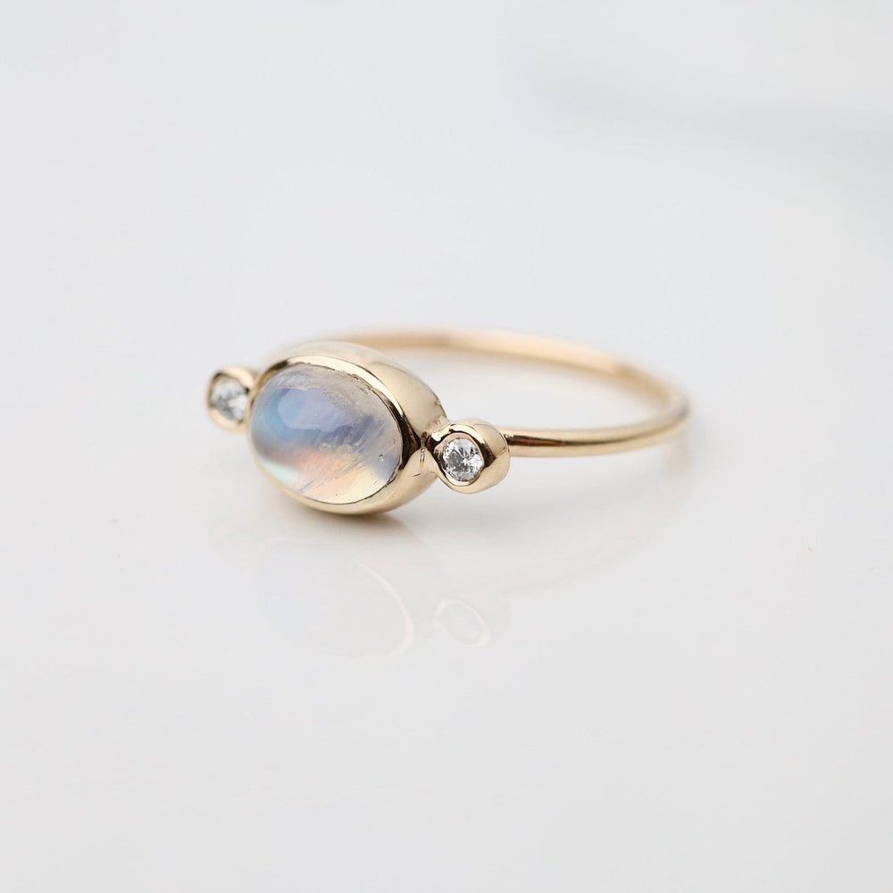 
                      
                        RNG-14K Cosmos Ring - Moonstone & White Diamond
                      
                    