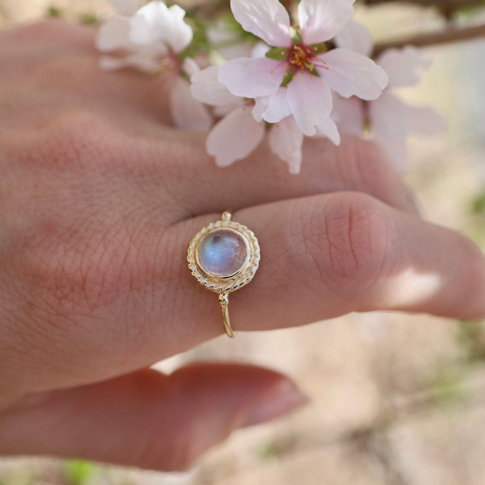 
                      
                        RNG-14K Gold Antiquarian Ring with Moonstone
                      
                    