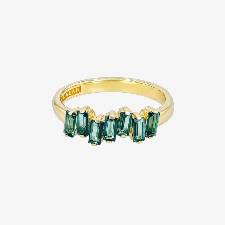 RNG-14K Green Envy Topaz Half Band Ring