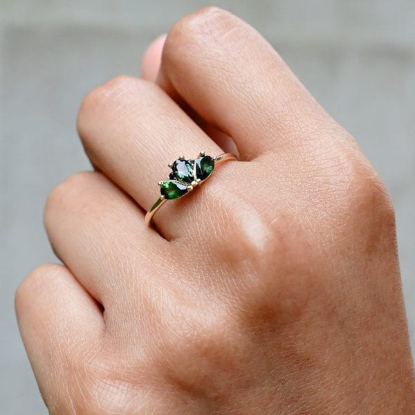 
                      
                        RNG-14K Green Tourmaline Black Diamond Ava Ring
                      
                    