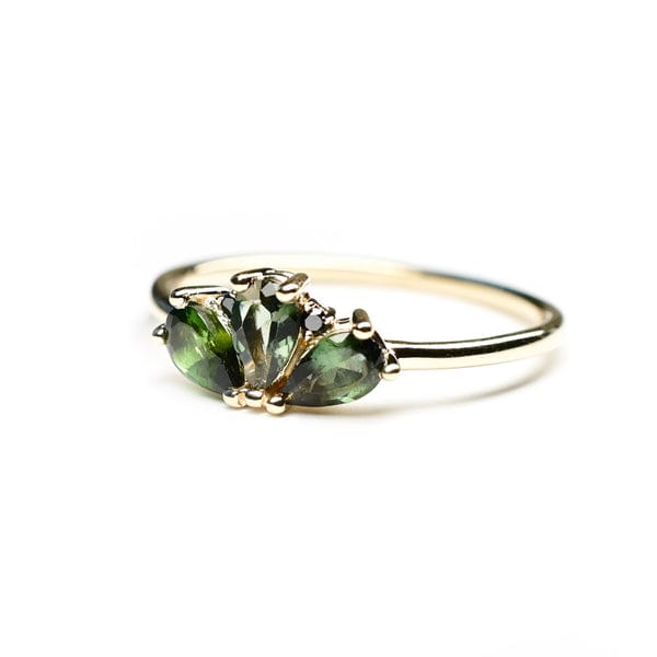 
                      
                        RNG-14K Green Tourmaline Black Diamond Ava Ring
                      
                    