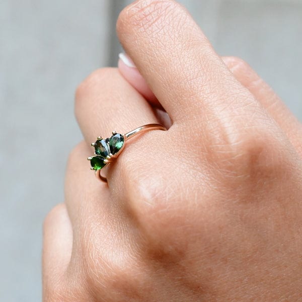 
                      
                        RNG-14K Green Tourmaline Black Diamond Ava Ring
                      
                    