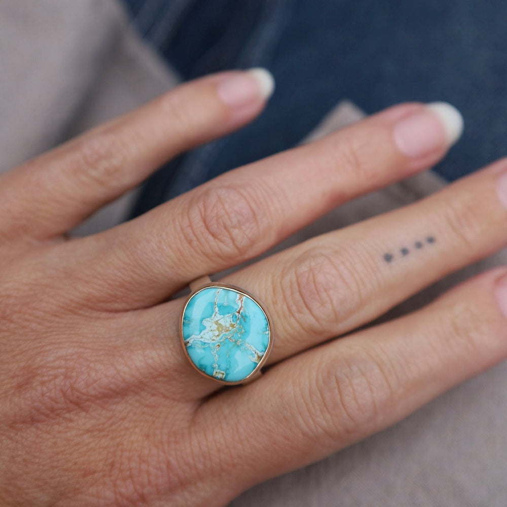 
                      
                        RNG-14K Jamie Joseph Asymmetrical Royston Turquoise Ring
                      
                    