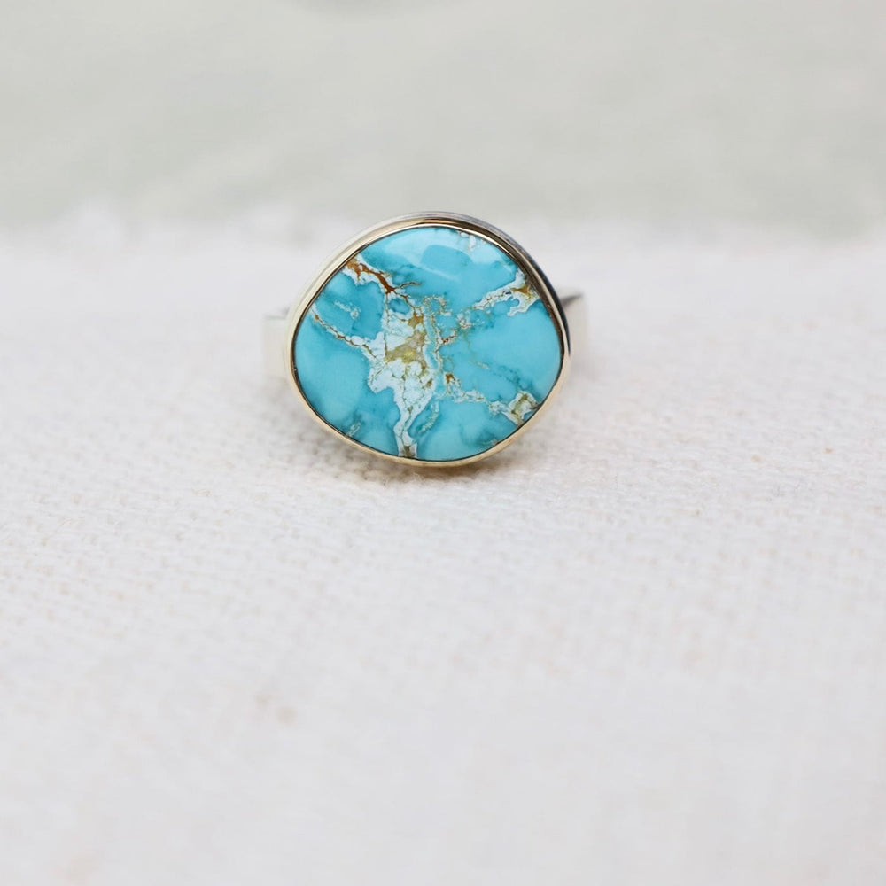 
                      
                        RNG-14K Jamie Joseph Asymmetrical Royston Turquoise Ring
                      
                    