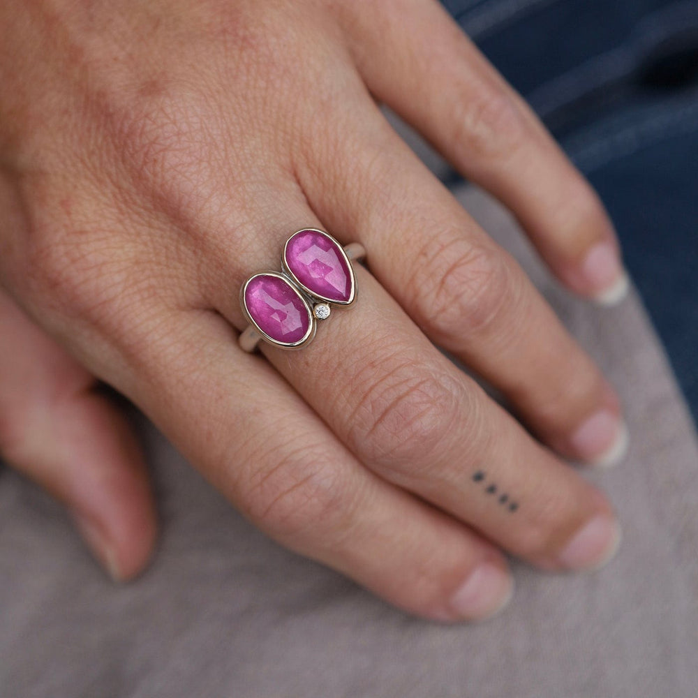 RNG-14K Jamie Joseph Double Asymmetrical Rose Cut African Ruby Ring