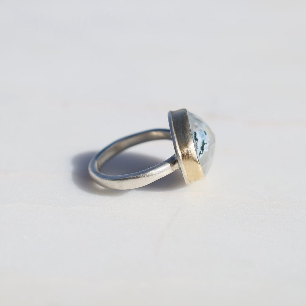 
                      
                        RNG-14K Jamie Joseph Oval Inverted Moss Agate Ring
                      
                    