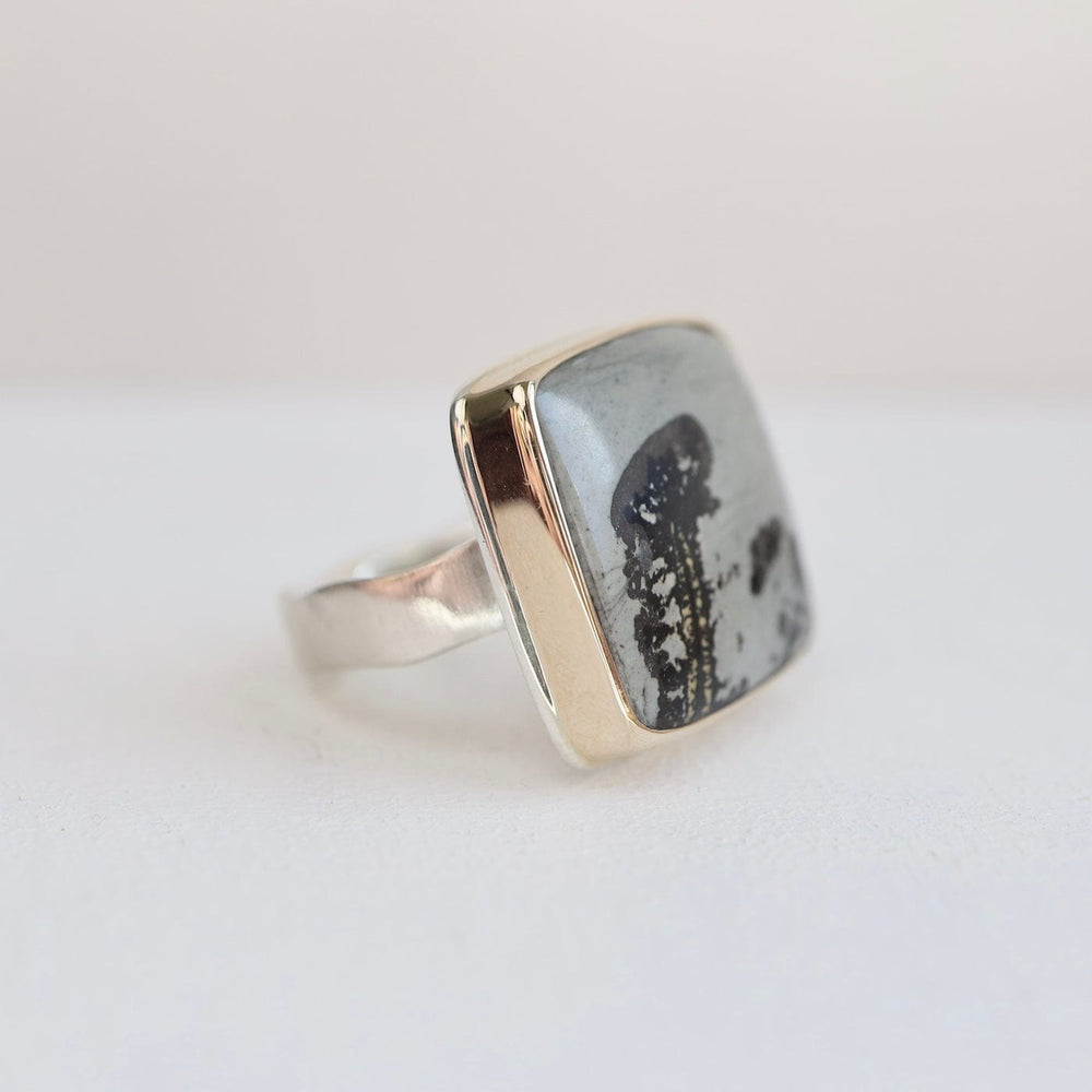 
                      
                        RNG-14K Jamie Joseph Rectangular Picture Jasper Ring
                      
                    