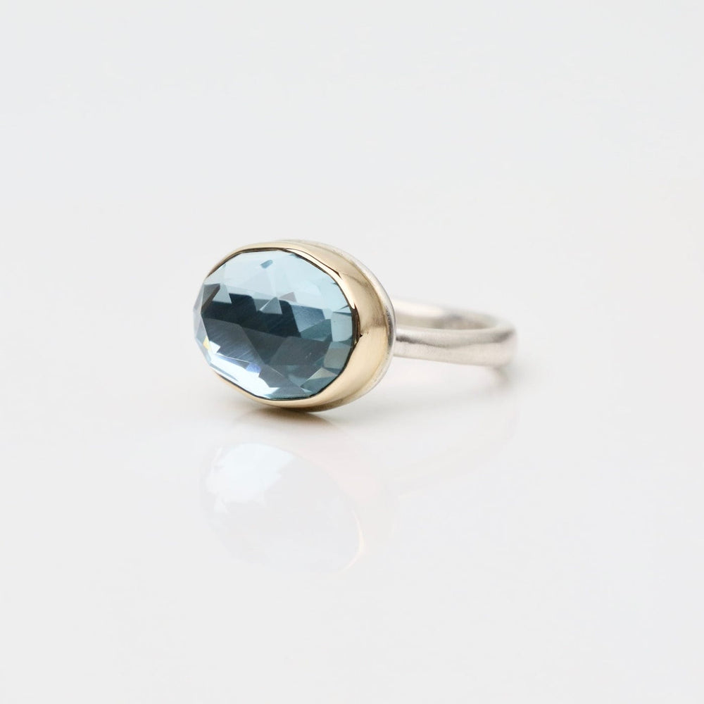 
                      
                        RNG-14K Jamie Joseph Rose Cut Sky Blue Topaz Ring
                      
                    