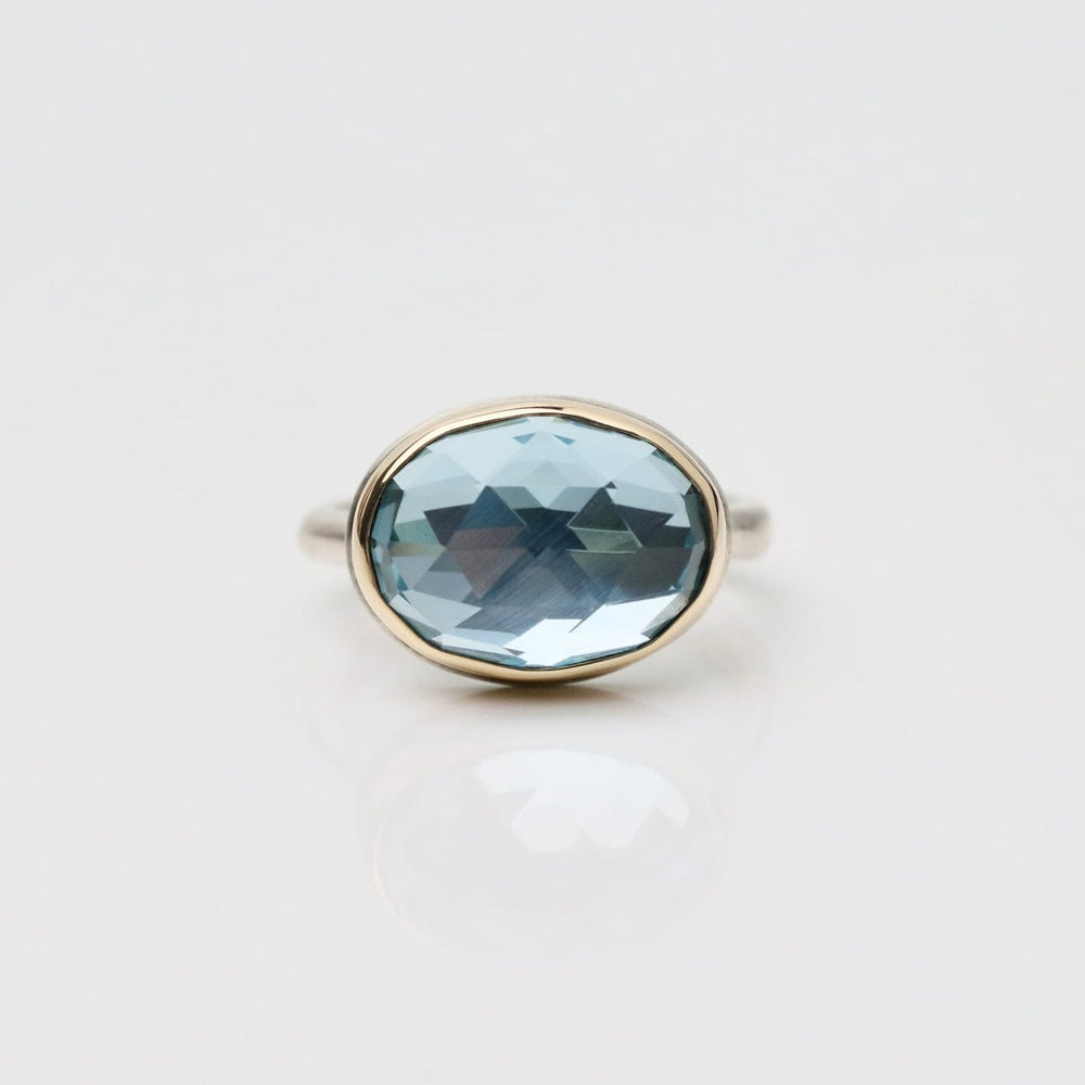 
                      
                        RNG-14K Jamie Joseph Rose Cut Sky Blue Topaz Ring
                      
                    